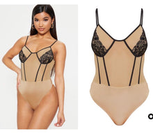 Load image into Gallery viewer, Nude Sheer Mesh Contrast Bodysuit