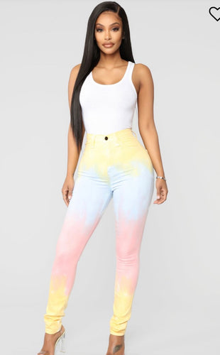 Tie Dye High Rise Jeans
