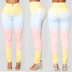 Tie Dye High Rise Jeans